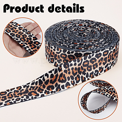 Rubans en polyester imprimé léopard&nbsp;DIY-WH0632-86