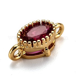 Connecteurs de liens de zircone cubique en laiton plaqué or véritable 18k&nbsp;ZIRC-L100-013G