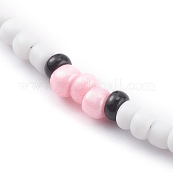 Collane con perline di semi di vetro rotonde opachi&nbsp;NJEW-JN03363-01