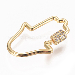 Charmes de verrouillage de mousqueton à vis de zircone cubique micro pave&nbsp;ZIRC-F105-10G
