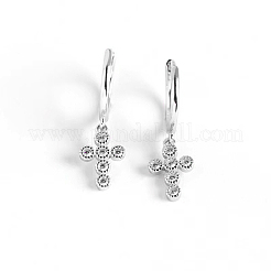 Boucles d'oreilles croix en argent zircon s925 à la mode&nbsp;XU2231-2