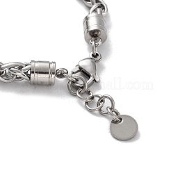 Bracciali con perline di pietre preziose miste naturali a forma di testa di leopardo con fermagli a moschettone in acciaio inossidabile 201&nbsp;BJEW-Q334-12