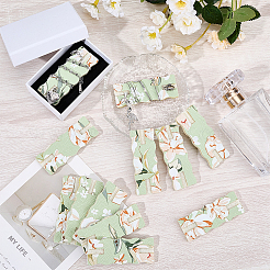 12 carte de présentation anti-nœuds en polyester imprimé de fleurs&nbsp;CDIS-OC0001-14A