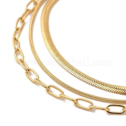 Catene in acciaio inox collane a tre strati&nbsp;NJEW-D054-01A-01G