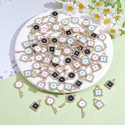 32 Stück 8 Stile Legierung Emaille Zirkonia Anhänger Liebespunkt Diamant Keylock Legierung Anhänger DIY Schmuck Zubehör&nbsp;JX549A