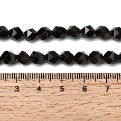 Natürliche goldenen Glanz Obsidian Perlen Stränge&nbsp;G-Z119-A10-01