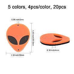 20 pz 5 colori ciondoli per connettori in acrilico opaco&nbsp;SACR-CA0001-19