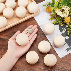 20 Stück natürliche runde Holzkugel&nbsp;WOOD-PH0002-93
