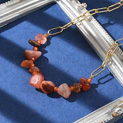 Colliers de perles en agate rouge naturelle&nbsp;NJEW-C070-04G-01