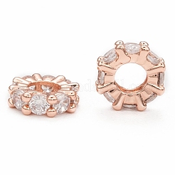 Perles européennes en laiton avec zircone cubique&nbsp;ZIRC-F001-101RG
