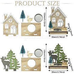 1 Satz 2 Stück 2 Stile Weihnachten Holz Kerzenständer gemischte Farben&nbsp;ST-CJ0040-002
