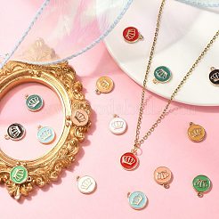 45pcs 9 Farben Legierung Emaille Charms&nbsp;ENAM-CJ0004-56