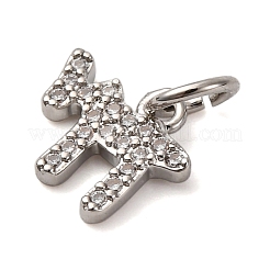 Ciondoli chai in ottone con micro pavé di zirconi cubici&nbsp;KK-P308-62P