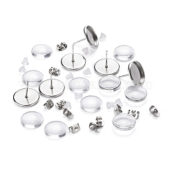DIY 50 Paar flache runde Ohrring-Kits&nbsp;DIY-YW0001-90P