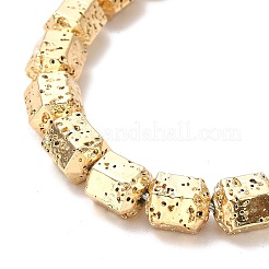 Fili di perle di roccia lavica naturale elettrodeposta&nbsp;G-G984-09KCG
