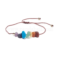 2 pièces 2 styles de bracelets en perles de pierres mélangées naturelles serties de perles en laiton&nbsp;BJEW-JB07985