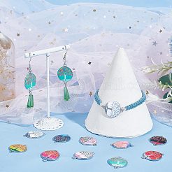 40 stücke 10 farben zinklegierung emaille verbinder charms&nbsp;ENAM-PH0002-40