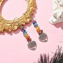 Orecchini pendenti con scaglie di pietre miste naturali e sintetiche&nbsp;EJEW-JE05390-04
