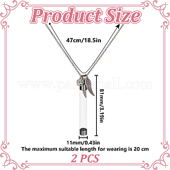 2 boîte en tube de plastique transparent et colliers en chaîne de fer avec pendentif en forme d'empreinte de patte et d'ailes en alliage&nbsp;NJEW-DR00026