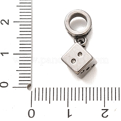 Ciondoli pendenti europei in acciaio inossidabile chirurgico 316 e strass&nbsp;SA-CBA7555-15AS-01
