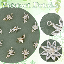 8 Stück 2 Farben Messing Micro Pave klare Zirkonia Anhänger&nbsp;FIND-PH0021-01