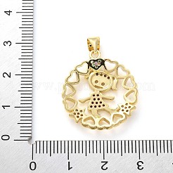 Colgante micropavé cubic zirconia de latón&nbsp;KK-M319-24G-01