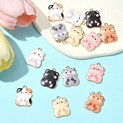 14 pièces 7 couleurs pendentifs en émail d'alliage de placage de rack&nbsp;ENAM-FS0002-35