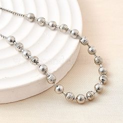 Braccialetti scorrevoli con perline rotonde in ottone per donna&nbsp;BJEW-D317-13P