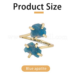 1 Stück rohe natürliche Edelsteinnuggets Perlen Legierung Manschettenringe&nbsp;RJEW-PH0001-15B