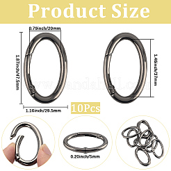10 anneaux de porte à ressort en alliage de zinc.&nbsp;FIND-SP0004-31B