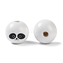 Perles européennes en bois imprimé thèmes animaux&nbsp;WOOD-M013-01D