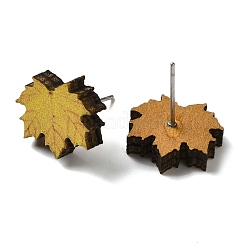 Orecchini a bottone in legno&nbsp;EJEW-Z054-01B