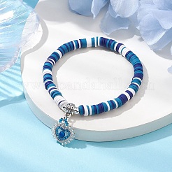 Braccialetti con ciondoli a cuore con pietre preziose naturali e perline Miyuki&nbsp;BJEW-MZ00084-01