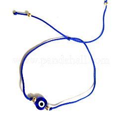 Braccialetti di perline intrecciate con occhio malvagio e rotondi piatti&nbsp;WG2D48B-02
