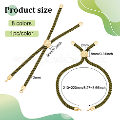 8 Stück 8 Farben Nylon Twisted Cord Link Armband machen&nbsp;MAK-HY0001-05