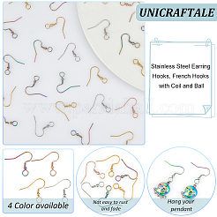 80 pieza de ganchos para pendientes de acero inoxidable 304 de 4 colores&nbsp;STAS-UN0054-22