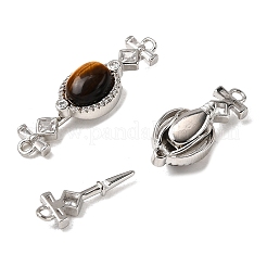 Messingmikropavé mit klaren Zirkonia-Kastenverschlüssen&nbsp;KK-G505-39P