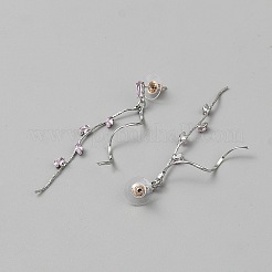 Il micro ottone pavimenta lo zircone cubico ciondola gli orecchini della vite prigioniera&nbsp;EJEW-WH0004-192P