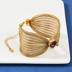 304 Edelstahl-Kettenarmbänder mit Zirkonia für Damen&nbsp;BJEW-V013-01G