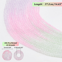 20 Strang transparente Farbverlaufsglasperlenstränge&nbsp;GLAA-GA0001-79C