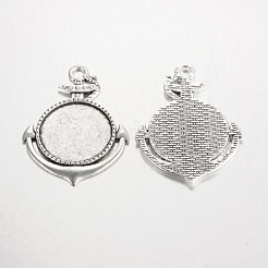 Tibetischen Stil Legierung Herzen Wort Liebe Anhänger Fassungen für Strasssteine&nbsp;LS-PALLOY-K109-18AS-RS