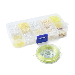 Kit di gioielli con braccialetti rotondi in acrilico e perle di vetro fai da te&nbsp;DIY-FS0006-29E