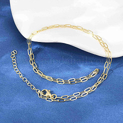 Collane con catena a graffetta in ottone da 2.5 mm per uomo e donna&nbsp;NJEW-L012-01G