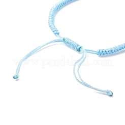 Fabricación de pulsera de cordón de poliéster trenzado ajustable&nbsp;AJEW-JB01109-04