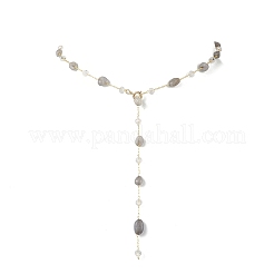 Conjuntos de pendientes y collares con cadenas de cuentas de labradorita natural hechos a mano&nbsp;SJEW-JS01342-03