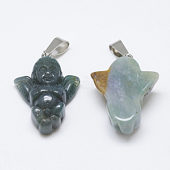 Pendentifs en agate indienne naturelle&nbsp;G-T122-11D