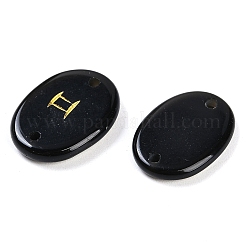 12 stücke 12 stile zwölf konstellation natürliche obsidian flache oval Verbinder stecker charms&nbsp;G-K359-05D