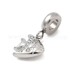 304 Edelstahl Kristall Strass Meerestier europäischen baumeln Charms&nbsp;STAS-D153-02A-P