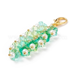 Décorations de pendentif en verre de fleur de trompette&nbsp;HJEW-JM00800-05