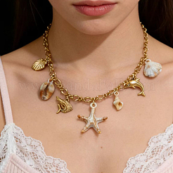 Collana con ciondolo a bavaglino multiplo a tema oceano&nbsp;PT7319